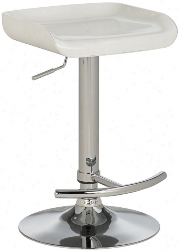 Shift Modern Counter Height Adjustable White Obstacle Stool (r4584)