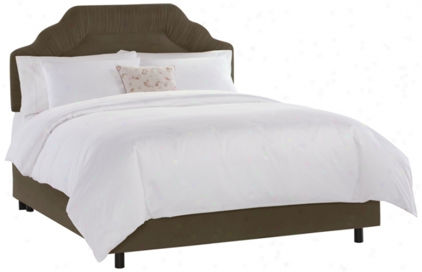 Shirred Headboard Pewter Soft Bed (king) (p3008)