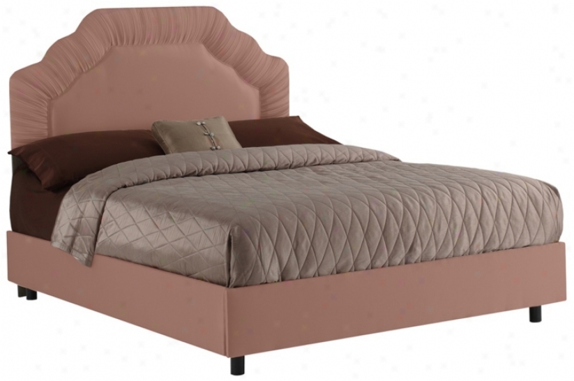 Shirred Headboard Woodrose Shantung Bed (queen) (n7654)