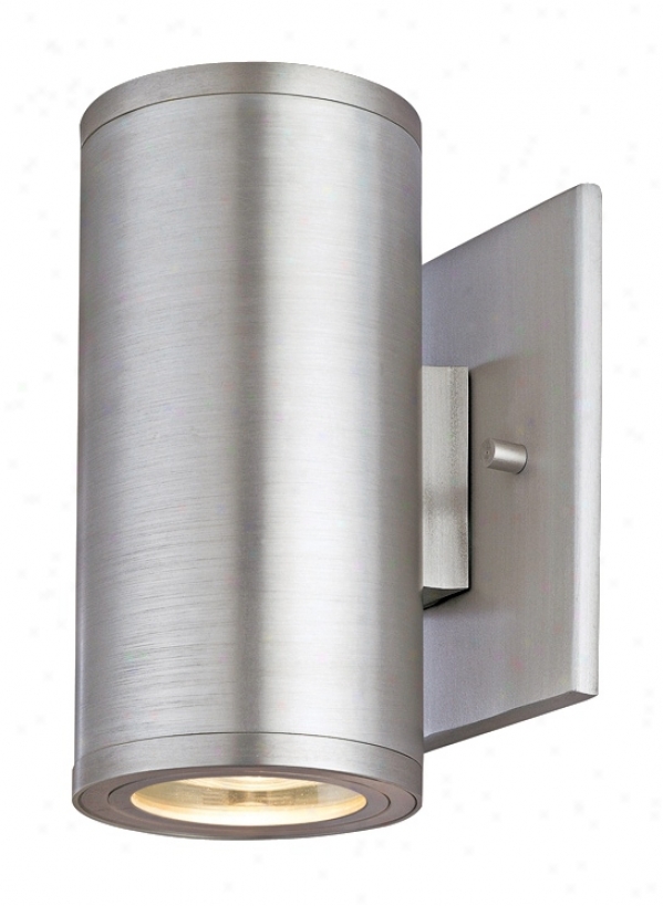 Silo Dual Satin Aluminum 6 1/2" High Ada Outdoor Wall Light (h3178)