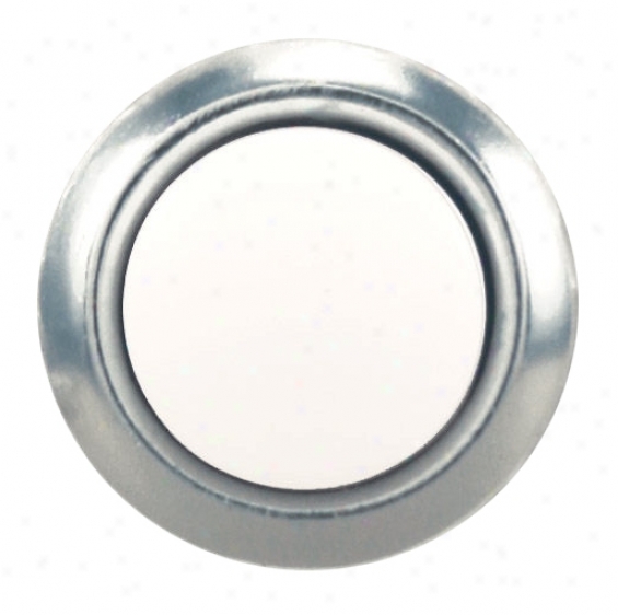 Silver And Pearl Polish Round Doorbell Button Insert (k6331)