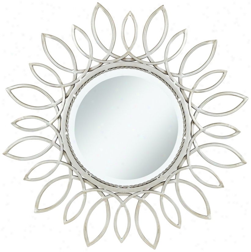 Silver Daisy 30" Wide Wall Mirror (u5077)