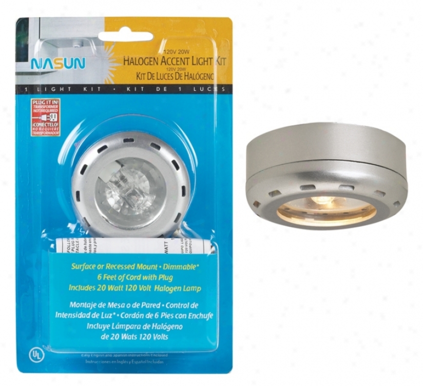 Silver Finish Halogen 20 Watt Single Puck Light Kit (86340)