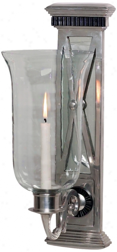 Silver Finish Mirror Candle Wall Sconce (h7998)