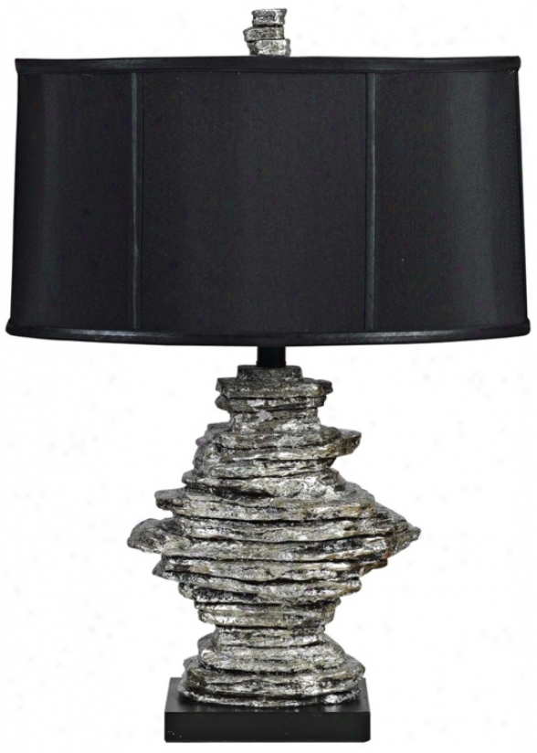 Silver Gray Faux Stone Table Lamp (j2231)