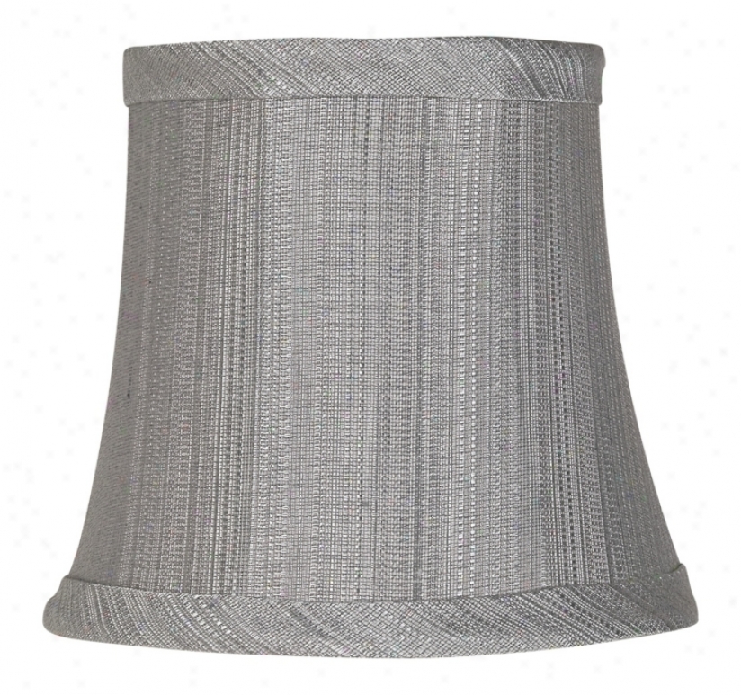 Silver Grey Fabric Lamp Shade 4x5.5x5 (clip-on) (r2502)