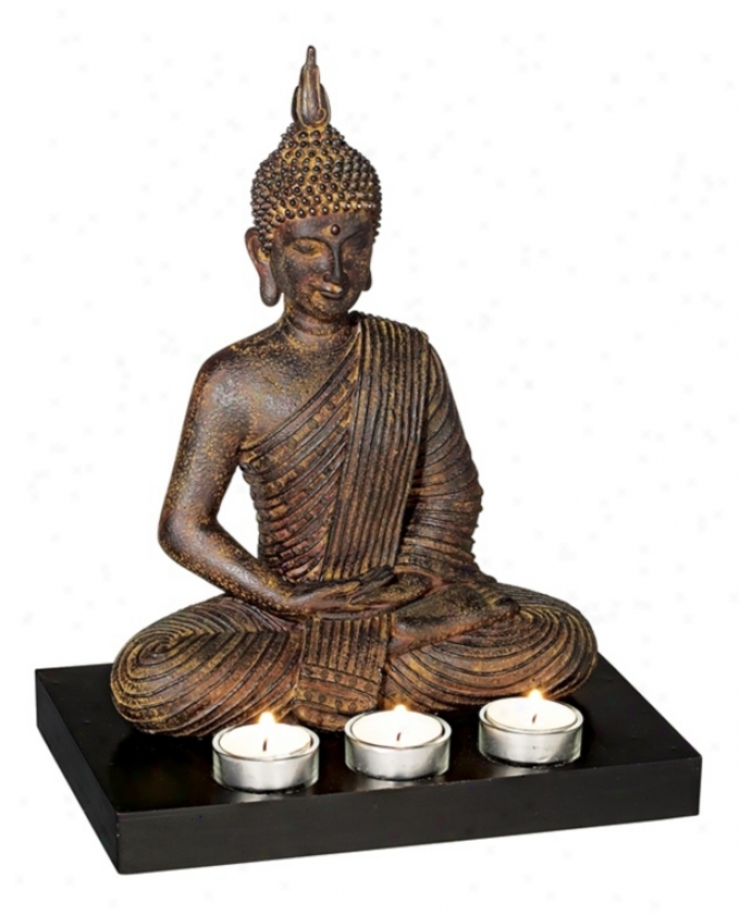 Sitting Buddha 3-candle Tealight Holder (69940)