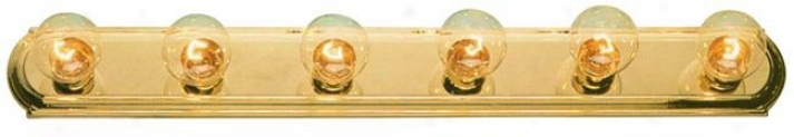 Six Light 36" Spacious Brass Bathroom Light Fixture (34351)
