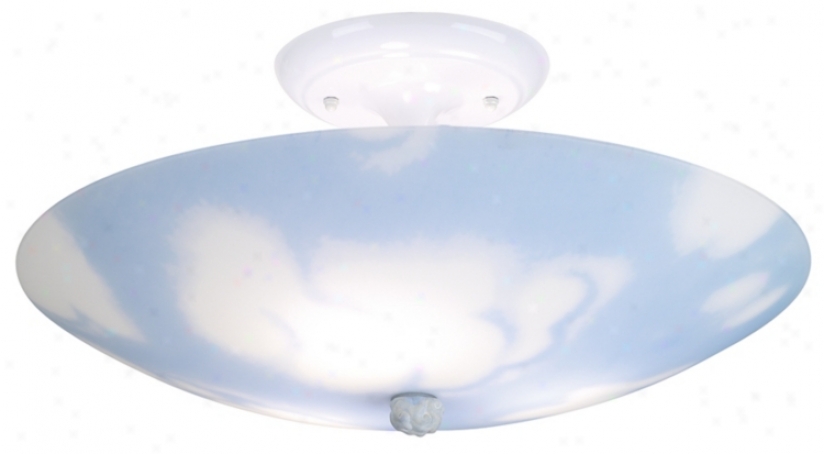 Sky And Clouds 17" Wide Ceiling Light Fixture (86631)