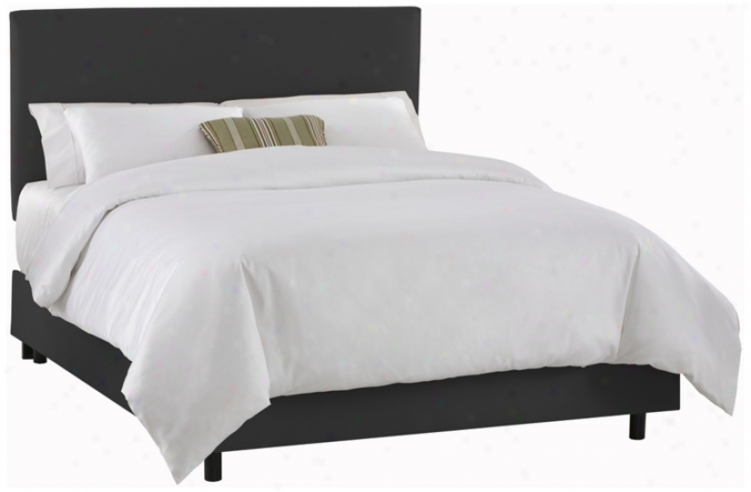 Slipcover Black Microsuede Bed (king) (p2416)