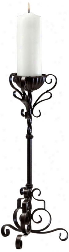 Small Las Cruces 21 1/2&" High Iron Candle Holder (v0583)