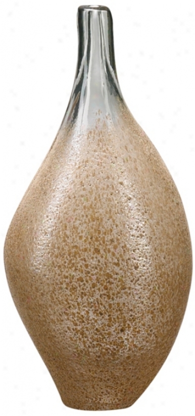 Small Mocha Dkpped Clear Glass Vase (r0355)