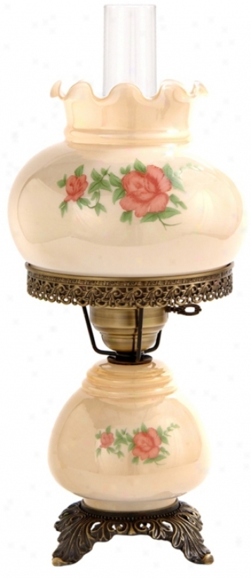 Sall Red Rose Night Light Hurricane Table Lamp (f7966)