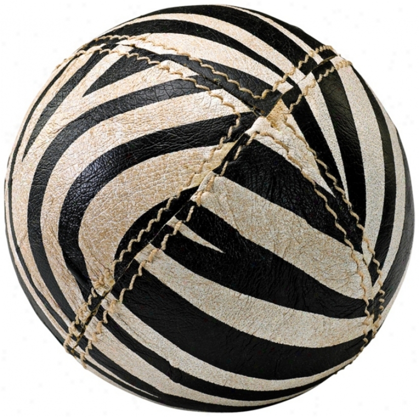 Small Zebra Leather Sphere (u8207)