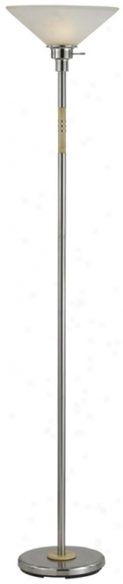 Soho Collection Brushed Nickel Torchiere Floor Lamp (93322)