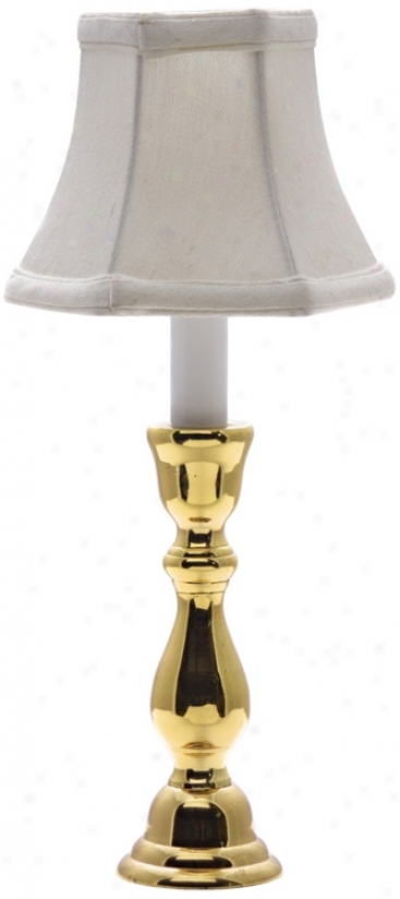 Solid Brass White Shade Window Light Table Lamp (j8939)