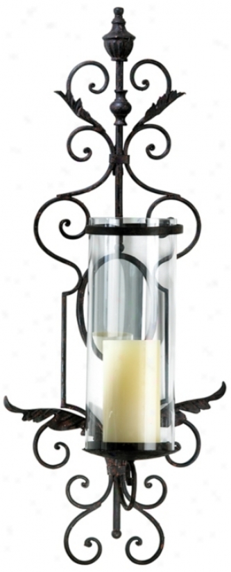 Sonoma Toasted Sienna Iron Wall Candle Holder (r0772)