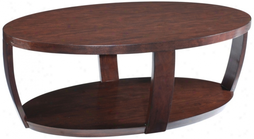 Sotto Sienna Finish Oval Cocktail Table (t6442)