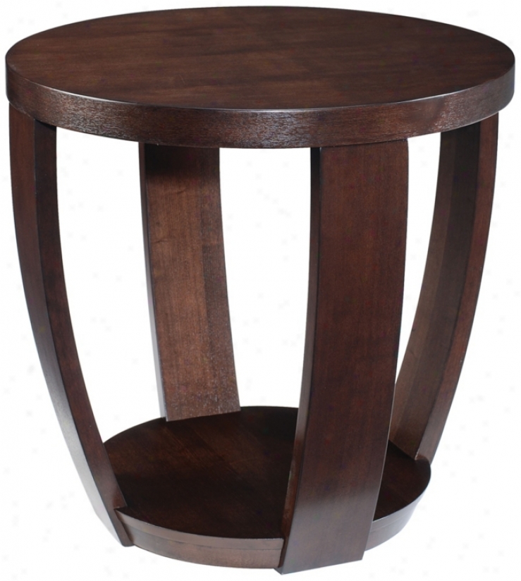 Sotto Sienna Finish Round Accent Table (t6438)