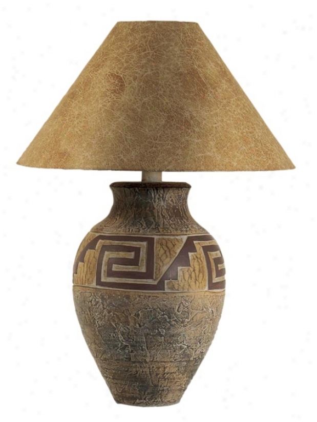 Southwest Pattern Paprika Shade Table Lamp (h1328)