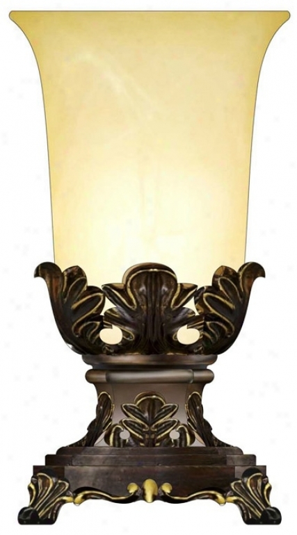 Sovereign Amber Glass ClassicalB ase Accent Table Lamp (t0332)