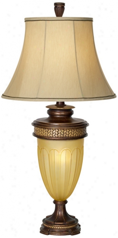 Sovereign Amber Glass Night Lght Table Lamp (r9859)