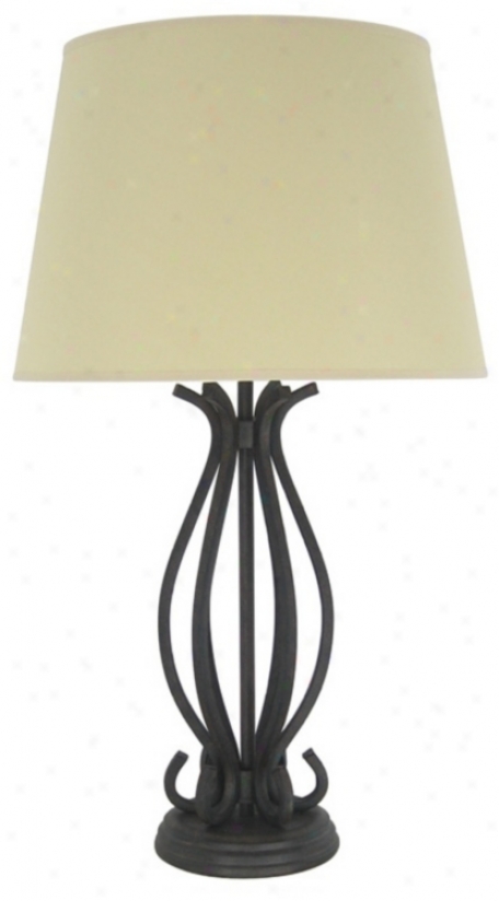 Soverreign Collection Scroll Iron Table Lamp (r9886)