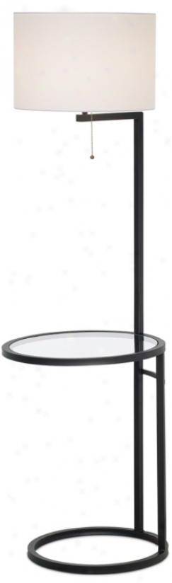 Space Saver Glass Tray Table Floor Lamp (m4067)