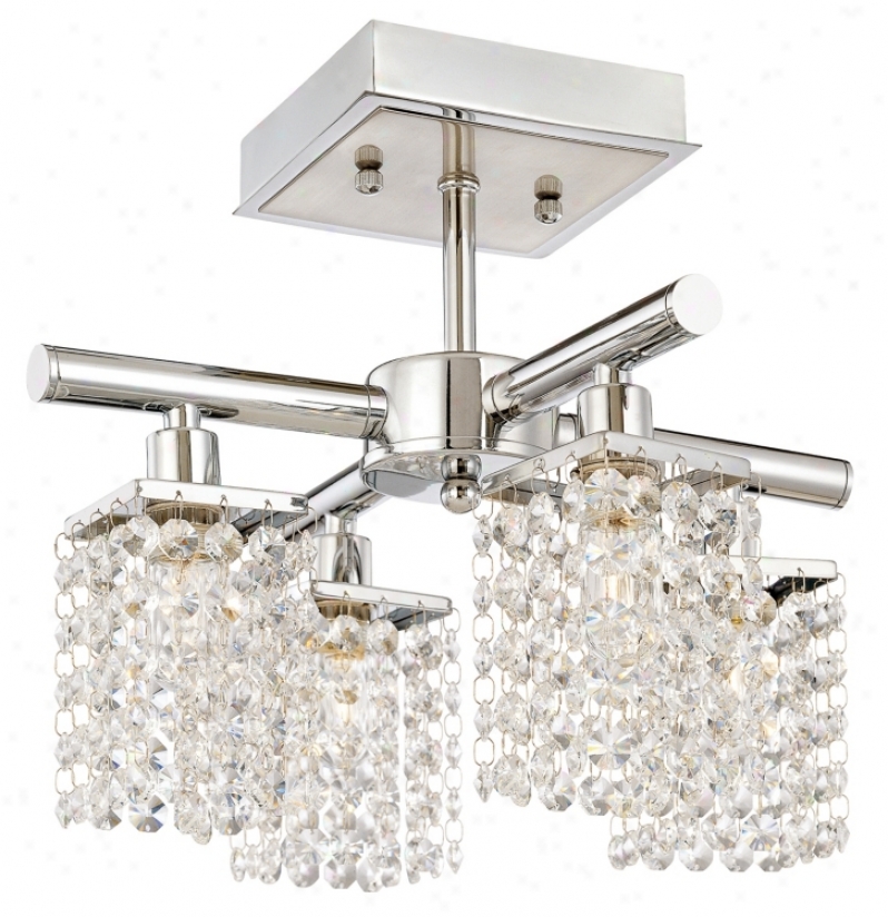 Sparkle Crystal Semi-flushmount 12" Wide Ceiling Light (93051)