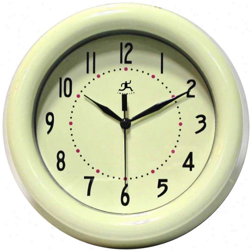 Spartan Ivory 8" Wide Round Wall Clock (r6853)