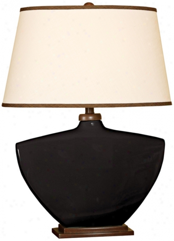 Splash Collection Black Curced Ceramic Flat Lamp (p3857)