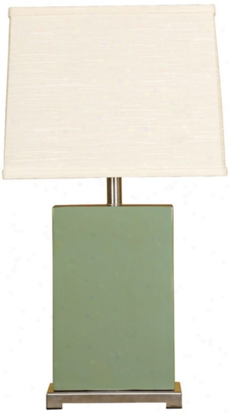 Splash Collection Moss Ceramic Rectangular Slab Lamp (p320)