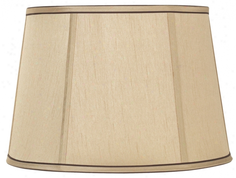 Sringcrest&#8482; Tan And Brown Drum Shade 13x16x11 (spider) (43741)