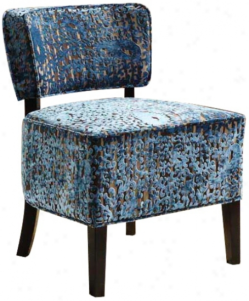 St. Croix Blue Velvet Armless Club Chair (t3869)