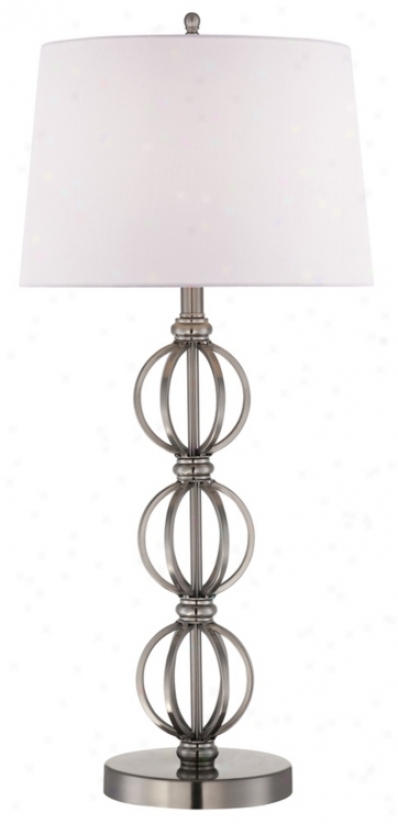 Stacked Steel Open Spheres Table Lamp (r5503)