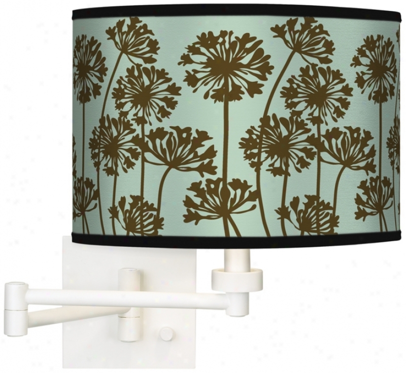 Stacy Garcia African Lily Ice Unripe White Swing Arm Wall Light (6558-h7116)