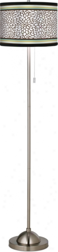 Stacy Garcia Countess Dahlia Giclee Brushed Steel Floor Lamp (99185-g6491)