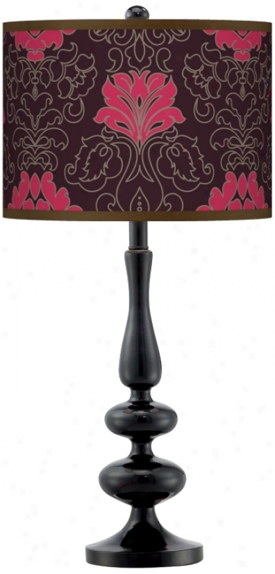 Stacy Garcia Florentia Impetuous Berry Giclee Paley Black Table Lamp (n5714-u7836)