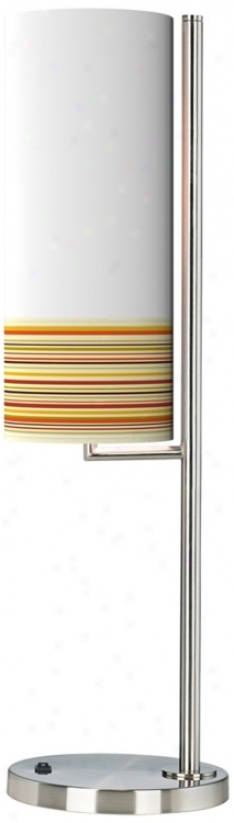 Stacy Garcia Lemongrass Stripe Banner Giclee Table Lamp (38371-j9843)