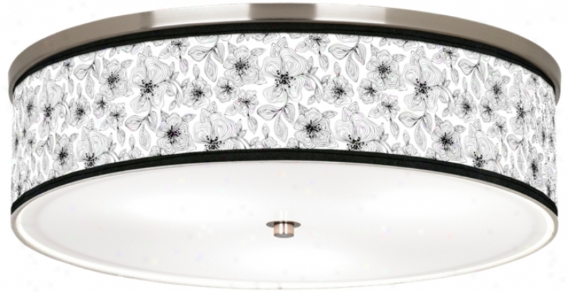 Stacy Garcia Linear Floral 20 1/4" Cfl Nickel Ceiling Light (j9213-u4710)