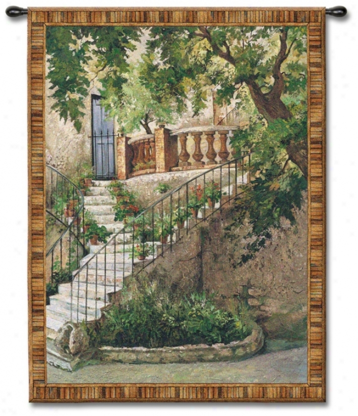 Stairway To The Villa 71" High Wall Tapestry (j8931)