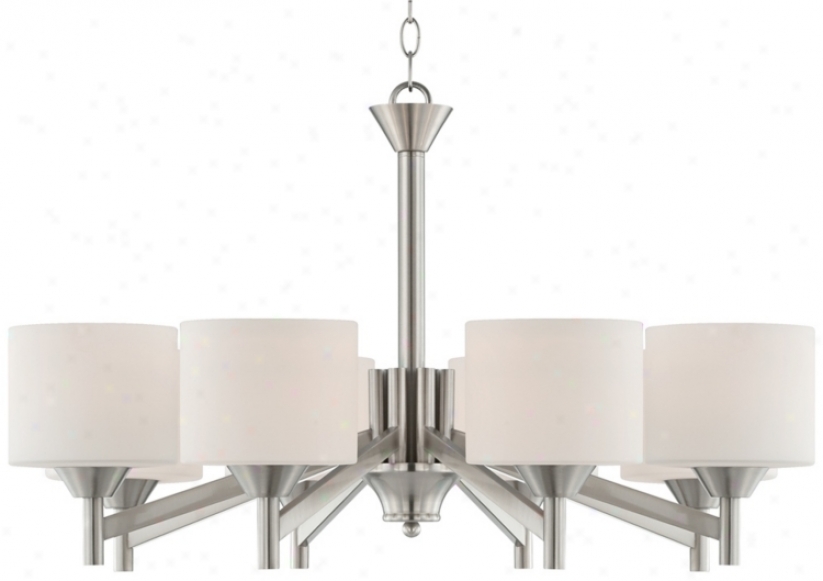 Starry Brushed Steel 30" Wide Entry Chandelier (t7061)