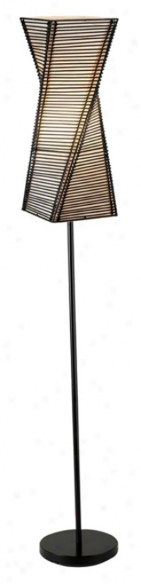 Stix Black Twisted Metal Floor Lamp (m1264)