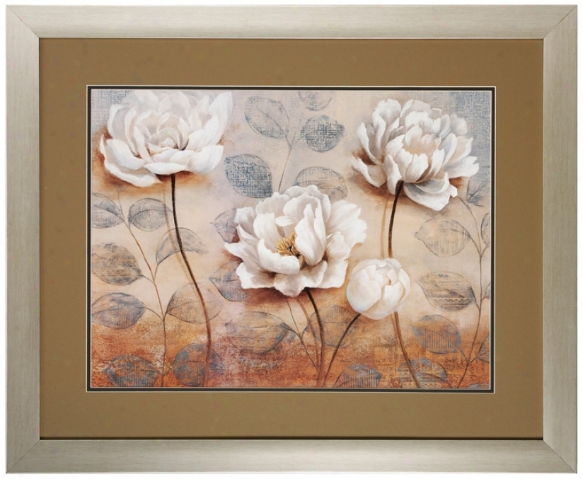 Summers Embrace I 34" Wide Framed Floral Wall Art Print (v6979)