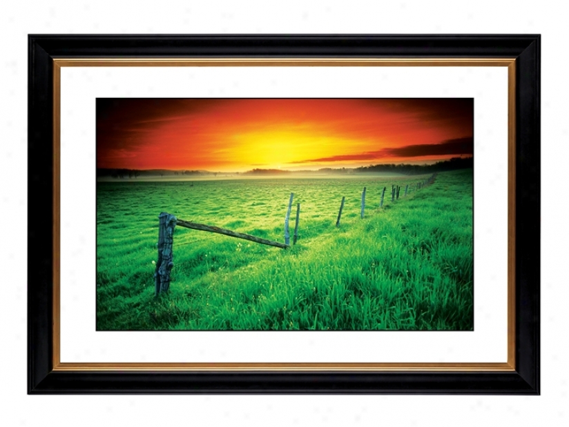 Sunrise Fenceline Giclee 41 3/8" Wide Wall Art (55833-80384)