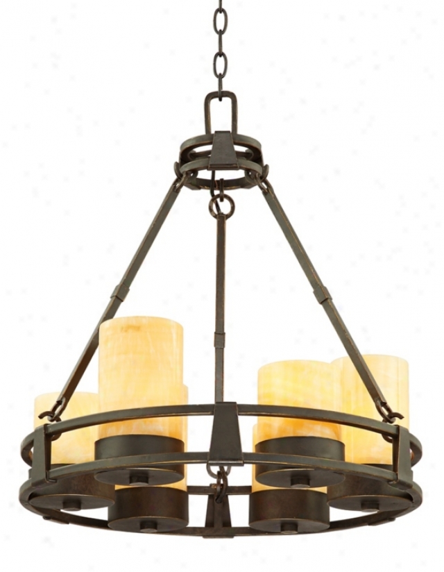 Sunset Onyx Stone 6-light Faux Candle Chandelier (k5863)