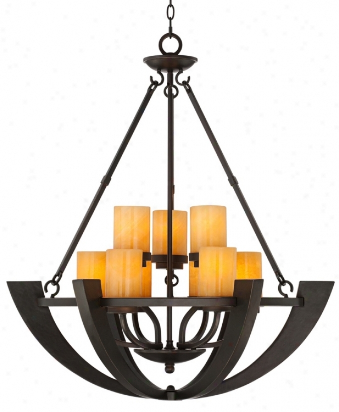 Sunset Onyx Stone 9-light Entry Large Candle Chandelier (r6699)