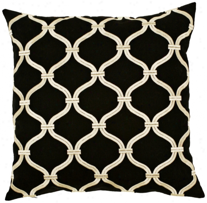 Surya Black And Gold 18" Square Pillow (j8416)