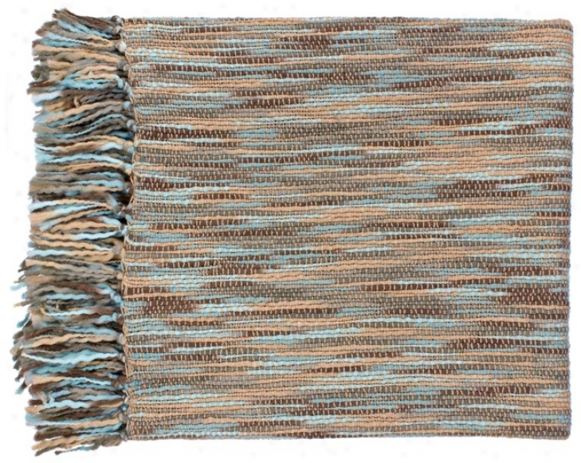 Surya Teegan Blue And Beige Throw Blanket (r6602)