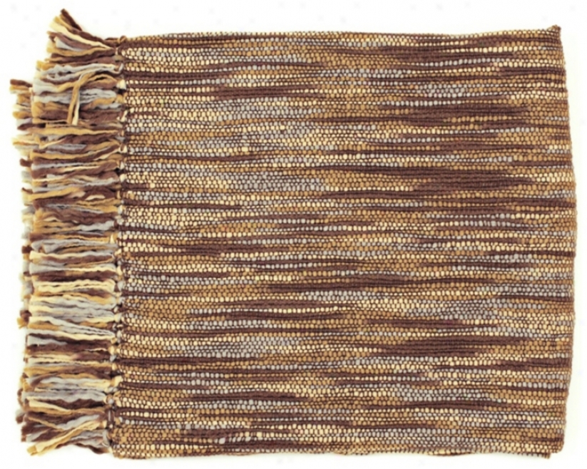 Surya Teegan Brown Gray And Ivory Throw Blanket (r6604)